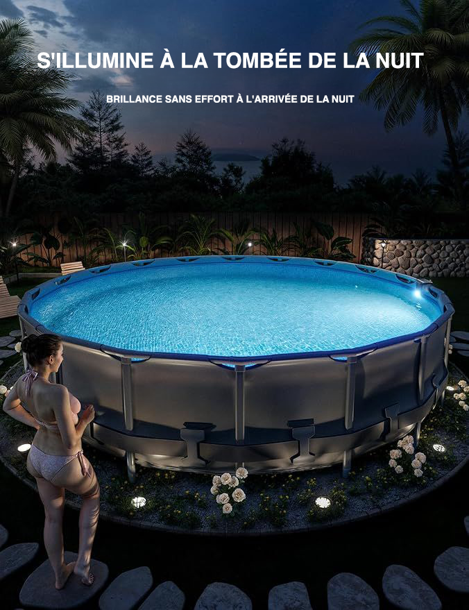 PoolHacker - Lampe Solaire LED pour Piscine