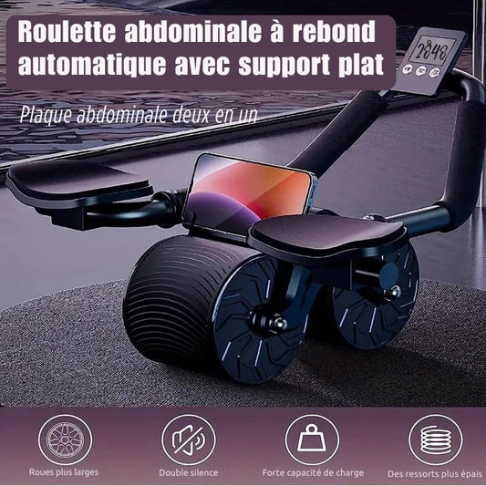 Roulette abdominale à rebond automatique avec support plat