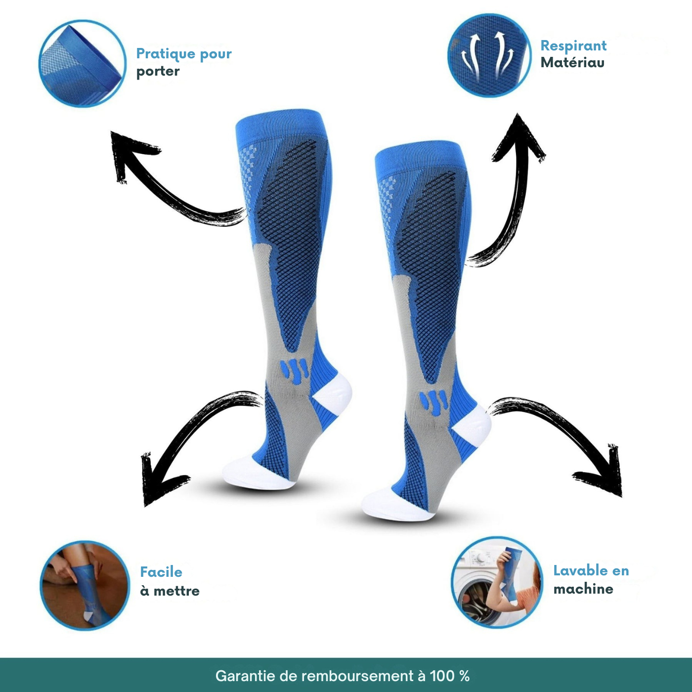 Chaussettes compression Poppy Premium